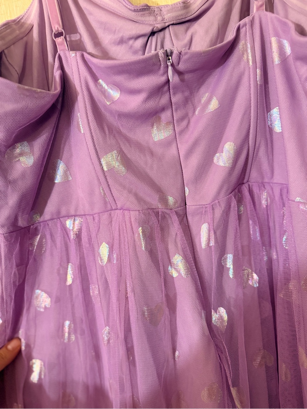 Betsey Johnson Lavender Heart Print Dress - Picture 10 of 10